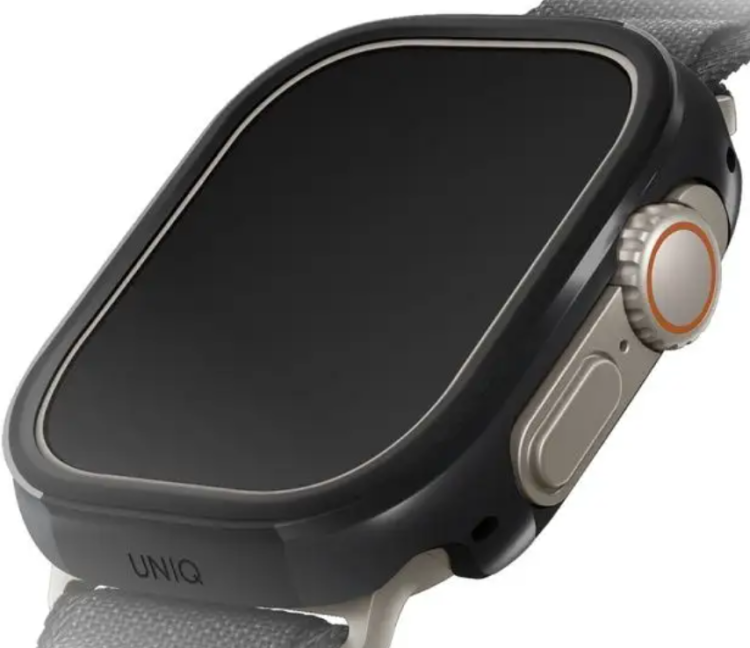 Uniq Чехол для Apple Watch 49 mm | Усиленная гибридная конструкция | Защита кнопок управления | Материалы: алюминий, термопластичный полиуретан | Valencia aluminium, Black