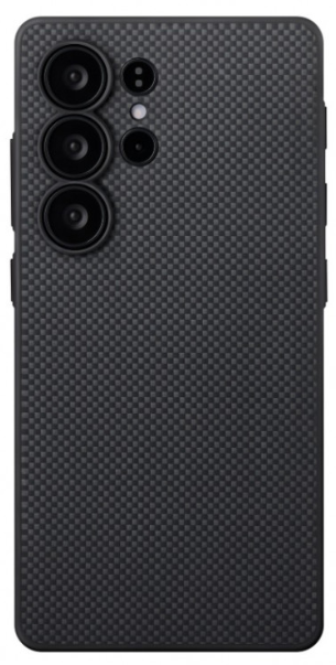 Pitaka чехол для Samsung S25 Ultra | PIN Button Military-Grade Protective Case | Black/Grey Plain