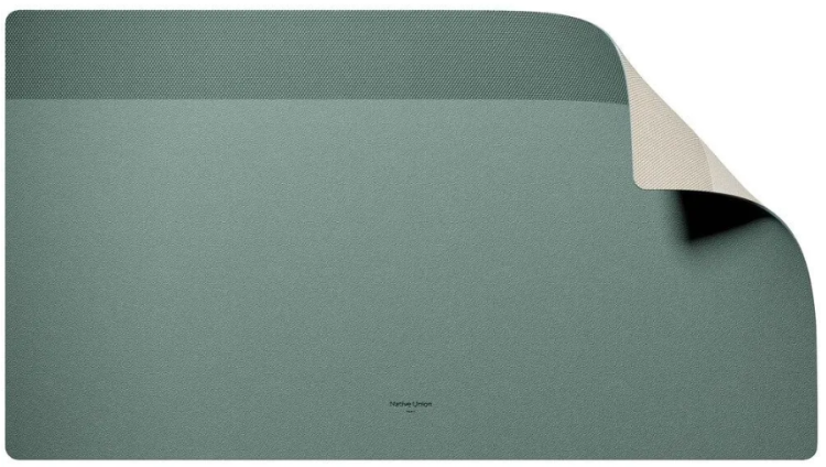 Native Union Desk Mat | Двусторонний настольный коврик | Большой размер 650x360 мм | Прочный эко-материал | Нескользящая основа | Цвет Зеленый | Организация рабочего пространства