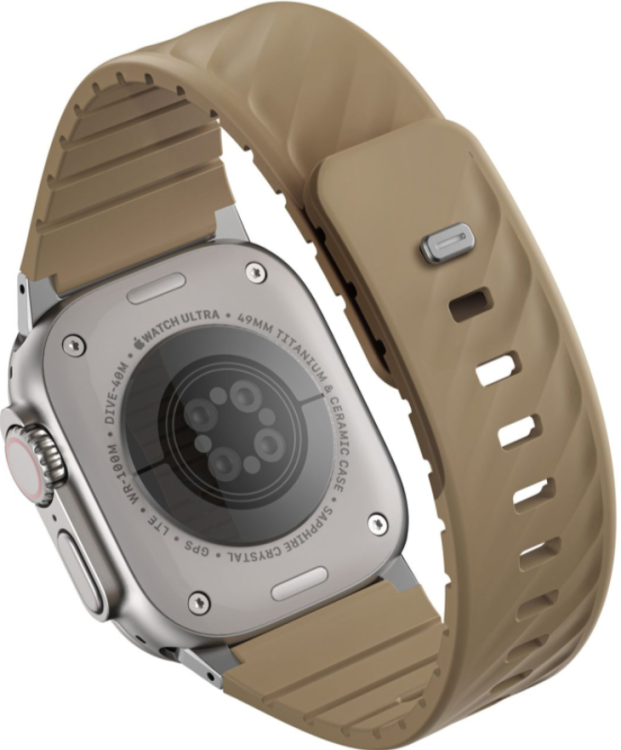 Uniq Ремешок для Apple Watch 49-40 mm FLUO Silicone Rubber Soft Sand