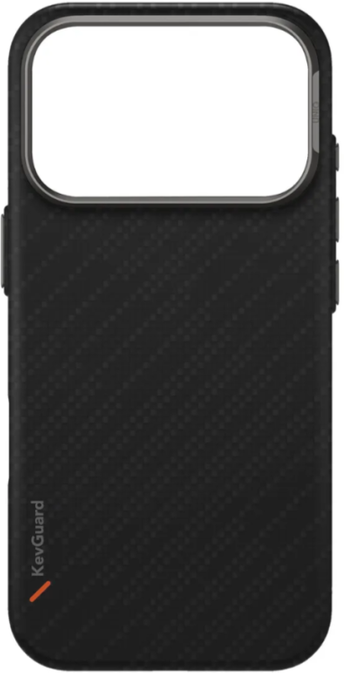 Uniq Чехол для iPhone 17 Pro | Кевлар | Поддержка MagSafe | Противоударный | KEVA EDGE Full Kevlar, Carbon Black