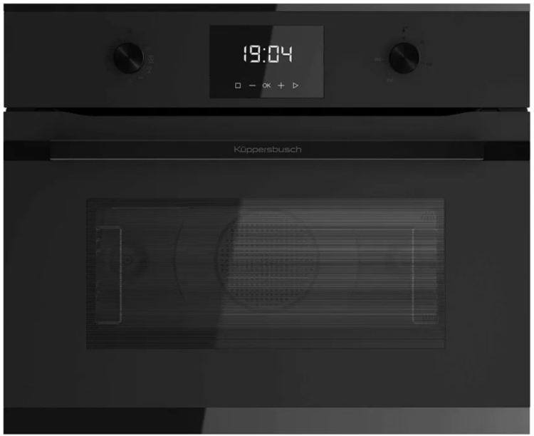 Kuppersbusch Компактный духовой шкаф с функцией СВЧ CBM 6330.0 KSM6 MattBlack | Объем: 43 л | ВхШхГ: 45,5х59,5х55,9 см | Конвекция | Режимов работы: 8 | Страна-производитель: Германия