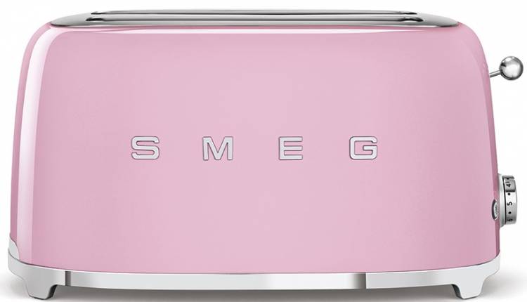 Тостер SMEG TSF02PKEU розовый в стиле 50-х г.г./ 4 ломтика, корпус из нержавеющей стали, 6 уровней поджаривания