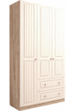 Woodville Шкаф "Майя" баррик светлый / крем брюле трехдверный | Ширина - 120,3; Глубина - 51,9; Высота - 220 см