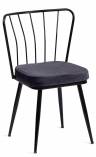 Tetchair стул "YANIS" (mod. 182)  металл/вельвет, 42.5 х 50.5 х 82.5 см, black (чёрный) BF-16 , страна производства - Турция / 19474