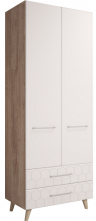 Woodville Шкаф "Мариус" дуб баррик / белый матовый | Ширина - 80; Глубина - 51,9; Высота - 211 см