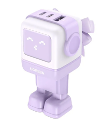 Ugreen Сетевое зарядное устройство CD361 Nexode RG | 65W | USB-A+2*USB-C | Robot GaN Tech Fast Charger EU | Цвет: сиреневый