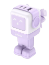 Ugreen Сетевое зарядное устройство CD361 Nexode RG | 65W | USB-A+2*USB-C | Robot GaN Tech Fast Charger EU | Цвет: сиреневый