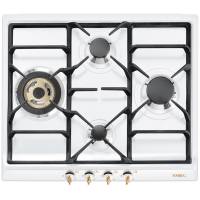 Smeg SPR864BGH | Встраиваемая газовая варочная панель | Цвет: Белый | Коллекция: Coloniale | Чугунные решетки | Мощность: 9300 Вт | Управление: Механическое с поворотными переключателями | Газ-контроль и электроподжиг | 60x50x3 см