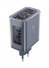 Acefast сетевое зарядное устройство A45, sparkling series PD65W, GaN (2xUSB-C+USB-A) FCW Charger, цвет: Mica gray