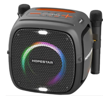 Колонка портативная Bluetooth Hopestar Party One 80 Вт, караоке (2 микрофона)