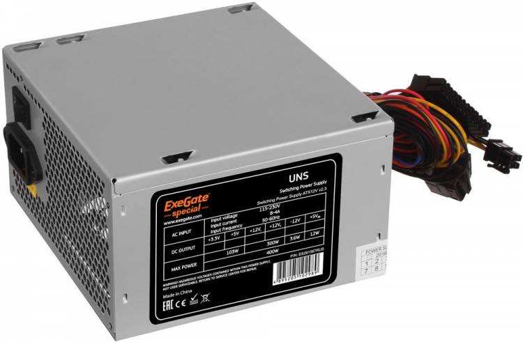 Блок питания 650W ExeGate Special UNS650, ATX, PC, 12cm fan, 24p+4p, 6/8p PCI-E, 3*SATA, 2*IDE, FDD + кабель 220V в комплекте <ES261571RUS-PC>