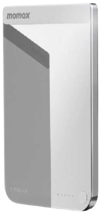 Momax 1-Power S.Pass Air Внешний аккумулятор 5000mAh | Qi15W/PD20W | Совместим с MagSafe | silver