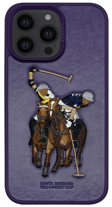 Чехол для iPhone 14 Pro / экокожа/ Santa Barbara Polo&Racquet Club Jockey, Purple