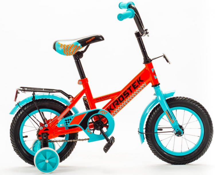 KROSTEK велосипед  BAMBI GIRL  | Размер колеса - 12| Возраст велосипедиста от 3 до 5 лет | Максимальный вес велосипедиста 40 кг | Рост велосипедиста 85-105 | Количество скоростей - 1 |