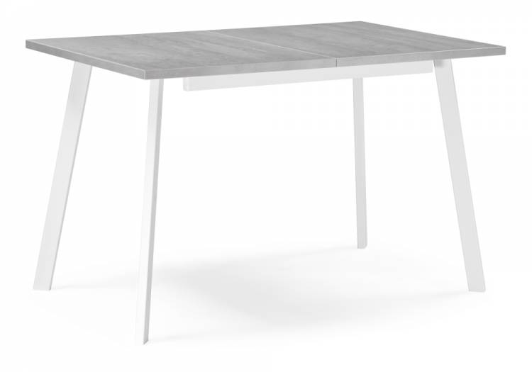 Woodville стол раскладной Колон Лофт , бетон / белый матовый , 120см+40см*75см*75см