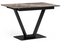 Woodville Стол на тумбе "Бугун" каталония / черный | Ширина - 80; Высота - 77; Длина в разложенном виде - 160; Длина - 120 см