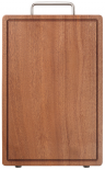 Разделочная доска деревянная 360x240x25 мм из цельного дерева сапеле, c желобком и металлической ручкой HuoHou Sapele Cutting Board HU0252, коричневая