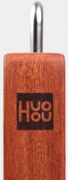 Разделочная доска деревянная 360x240x25 мм из цельного дерева сапеле, c желобком и металлической ручкой HuoHou Sapele Cutting Board HU0252, коричневая