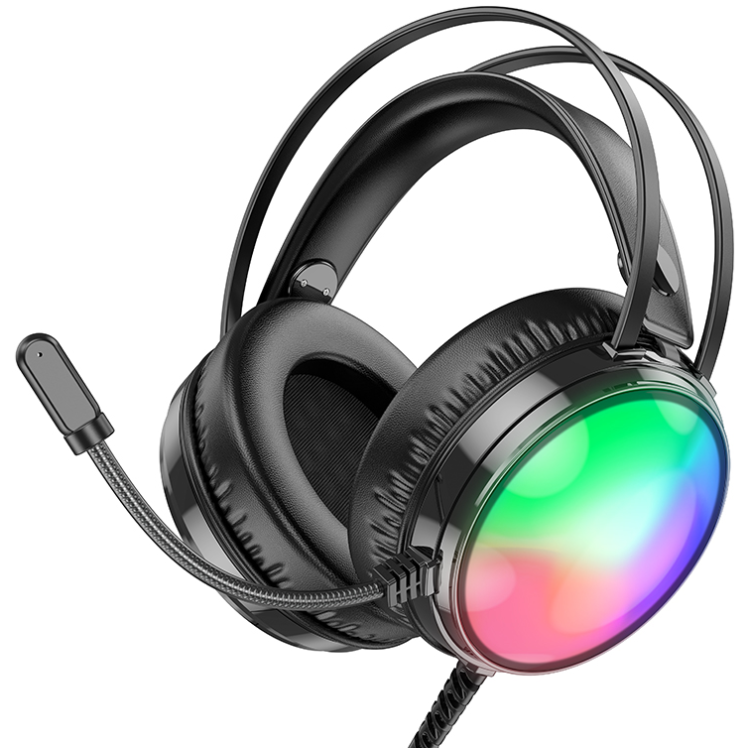 Borofone BO108 (Black) Наушники полноразмерные игровые с микрофоном | Cтереозвук | Регулировка громкости | комфортные амбушюры | регулируемое оголовье | Совместимость с ПК, ноутбуками, консолями | Длина кабеля 2 м