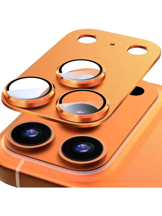 Защитная металлическая накладка для камеры iPhone 17 Pro Max, Metal Camera Lens Protector, Orange