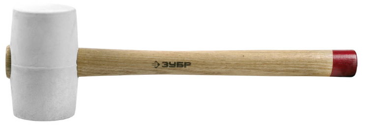 Киянка ЗУБР "МАСТЕР" 20511-450_z01 резиновая белая, с деревянной рукояткой, 0,45кг