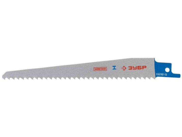 ЗУБР "ЭКСПЕРТ" S1111K для сабельн эл. ножовки Cr-V, быстрый, грубый распил тверд и мягкой древесины, 210/8,5мм Полотно