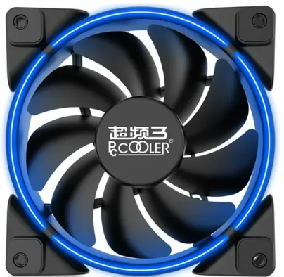 Вентилятор PCCooler CORONA PWM BLUE/120 x 120 мм, 4 pin, 800 об/мин - 1800 об/мин, синяя подсветка, 8 дБ - 31.4 дБ, в комплекте - 1
