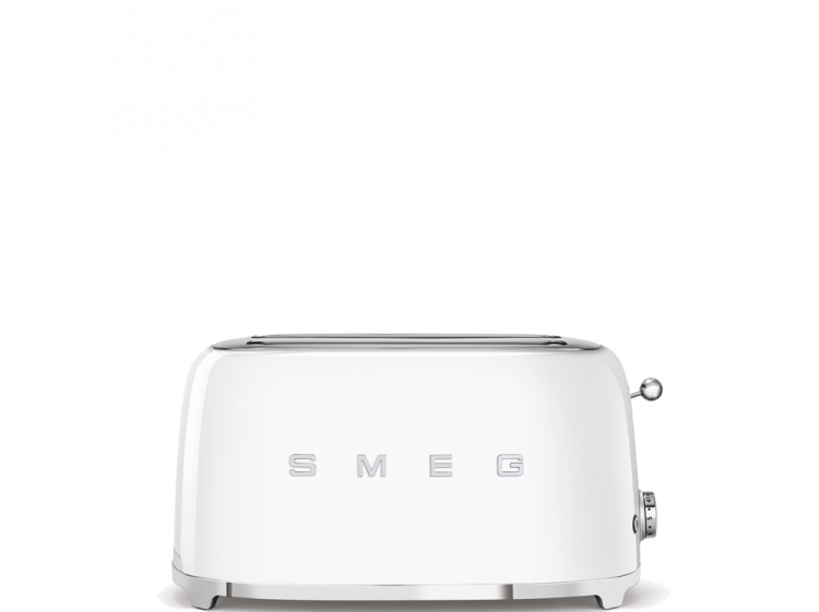Тостер SMEG TSF02WHEU белый в стиле 50-х г.г./ 4 ломтика, корпус из нержавеющей стали, 6 уровней поджаривания