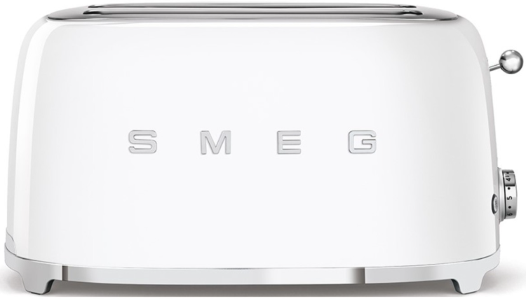 Тостер SMEG TSF02WHEU белый в стиле 50-х г.г./ 2 ломтика, корпус из нержавеющей стали, 6 уровней поджаривания