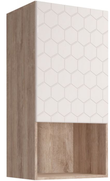Woodville Шкаф навесной "Мариус" дуб баррик / белый матовый | Ширина - 50; Глубина - 31,6; Высота - 102,2 см