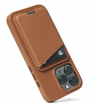 Mujjo Кожаный картхолдер с Magsafe для вашего iPhone, Темно-коричневый
