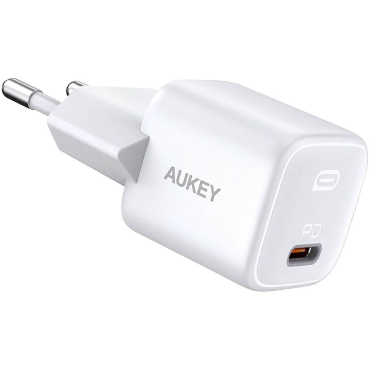 Aukey Omnia2 20W White | Компактное зарядное устройство с быстрой зарядкой для iPhone и смартфонов | Белый