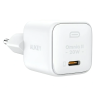 Aukey Omnia2 20W White | Компактное зарядное устройство с быстрой зарядкой для iPhone и смартфонов | Белый