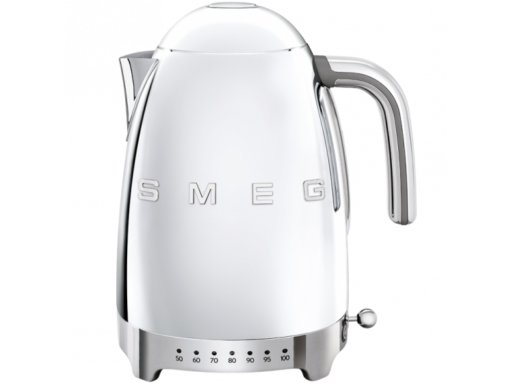 Электрический чайники SMEG в стиле 50-х г.г. /1.7 л , 2400 Вт, корпус из нержавеющей стали, регулировка температуры, полированная нержавеющая сталь