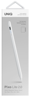 Uniq Перезаряжаемый магнитный стилус для iPad | Совместим с iOS 12.2 и позже | Емкость аккумулятора: 165 мАч | PIXO LITE 2.0  White