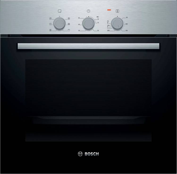 Духовой шкаф электрический Bosch HBF011BR0Q / Размеры (ВхШхГ) 59.5 х 59.4 x 54.8 см, 66 л, независимый, до 275 °C, гриль, конвекция, серый / Global