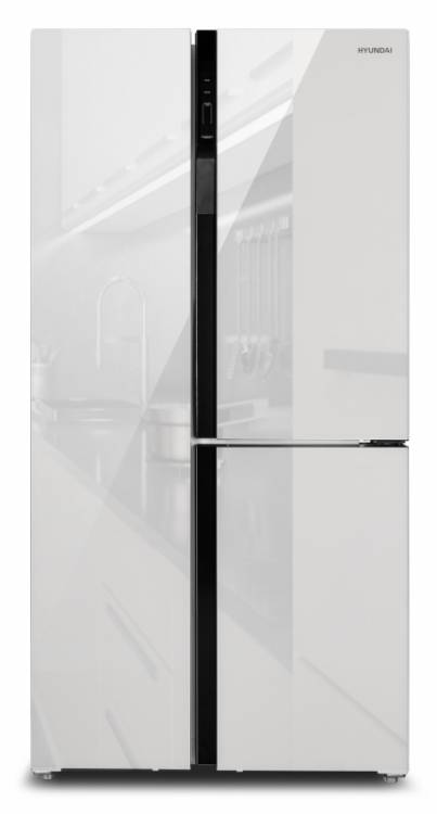 Холодильник многодверный Hyundai CS6073FV белый / 552 л, внешнее покрытие-стекло, размораживание - No Frost, дисплей, 91.1 см х 183 см х 72.6 см Global