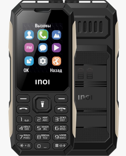 Kнопочный телефон INOI 106Z Black | Разрешение камеры 5 МП | Емкость аккумулятора-1650 | SIM-карты 2 
