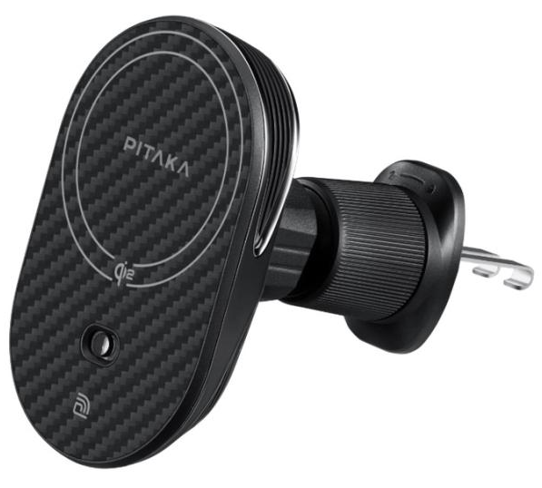 Pitaka MagEZ Car Mount Pro 2 | Qi2 Беспроводная зарядка | Магнитный автомобильный держатель | Поддержка MagSafe | Макс. мощность 15 Вт | Совместимость с iPhone 13/14/15/16 серий | Универсальный зажим | Светодиодный индикатор
