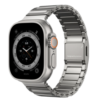 Aulumu C01 Титановый блочный браслет для Apple Watch Ultra 2/3 (44/45/46/49 мм) – премиум ремешок из титана, Серебристый 