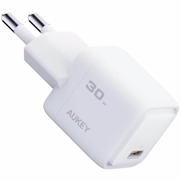 Aukey Comet Mini 30W White | Компактное зарядное устройство с быстрой зарядкой для iPhone, Samsung и ноутбуков | Белый