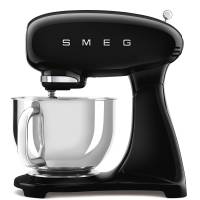 Планетарный миксер SMEG SMF03BLEU черный/ Мощность 0,8 кВт; Объем чаши 4,8л; Регулировка скорости, 2 насадки для взбивания, 1 насадка для теста, крышка для чаши