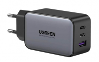 Ugreen Сетевое зарядное устройство CD244 (10335) Nexode USB-A+2*USB-C 65W GaN Tech Fast Charger EU. Цвет: серый
