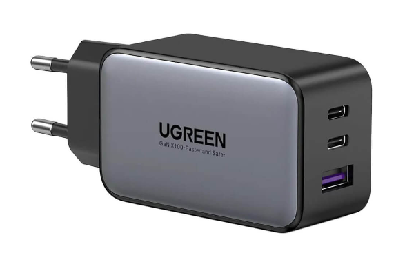 Ugreen Сетевое зарядное устройство CD244 (10335) Nexode USB-A+2*USB-C 65W GaN Tech Fast Charger EU. Цвет: серый