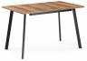 Woodville стол раскладной Колон Лофт , дуб делано темный / матовый черный , материал столешницы - ЛДСП , 120см+40см*75см*75см