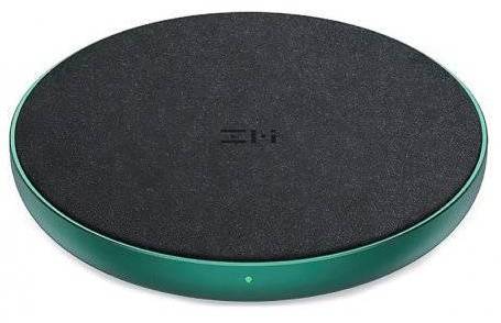 Беспроводное сетевое зарядное устройство Xiaomi ZMI Wireless Charger QC 2.0 (WTX11 Black\Green ALCANTARA), черно-зеленый