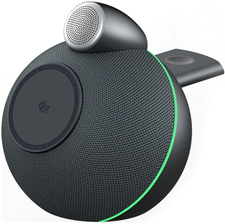 WiWU Беспроводная колонка с зарядным устройством  3 в 1 | Магнитная быстрая зарядка Qi2 | Мощность: 25 Вт | Conch Wi-G042 