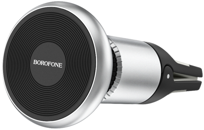 Автомобильный держатель Borofone BH47 Cool move air outlet, черный+серебрянный, на воздуховод/ магнитный /для 4.5-7 дюймовых мобильных телефонов