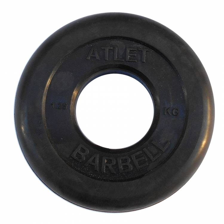 Диск d- 51 мм, 1,25 кг Atlet, обрезиненный, чёрного цвета